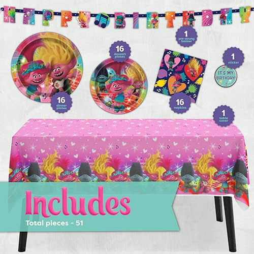 Decoraciones De Fiesta De Cumpleaños Troll Para 16 Invitados