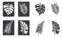Comprar Kit #4 X 4 Stencil Hojas Tropicales  21x29 Noreste Ideas 