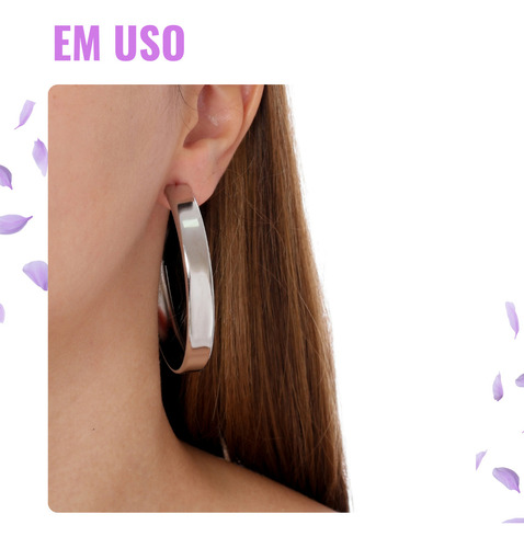 Argola Grande De Aço Cirúrgico Antialérgico Feminino