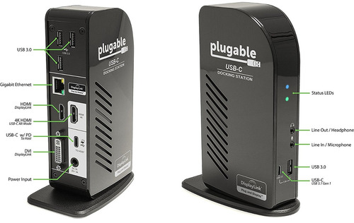 Estación De Acoplamiento Usb Display Triple-c Enchufable Con