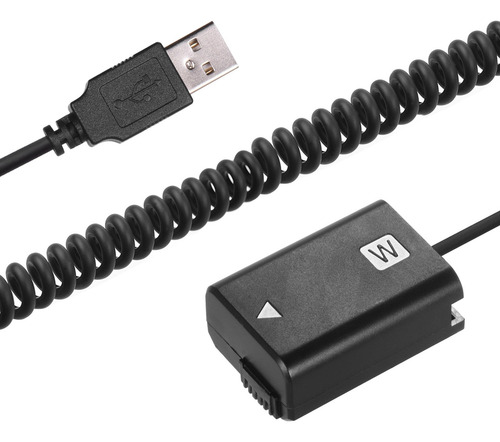 Imagem 3 de 9 de Andoer 5v Usb Np-fw50 Dummy Bateria Pack Adaptador De Acopla