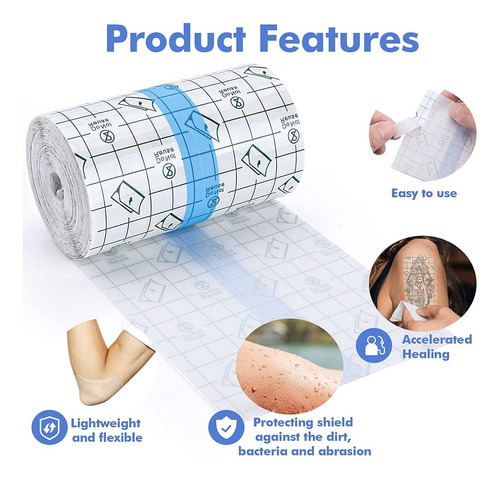 Tattoo Aftercare Waterproof Bandage (4 In X10.9 Yd Roll) Sec