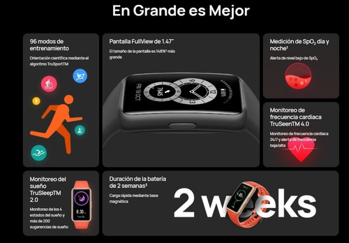 Smartwatch Huawei Band 6 Fra-b19 Graphite Black Refabricado (Reacondicionado)