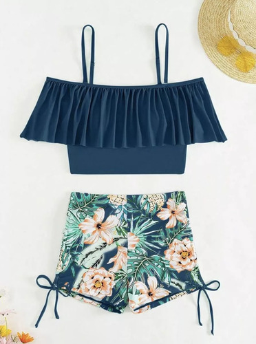 Bikinis Con Short Azul Petróleo 3