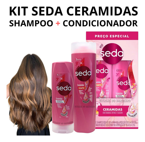 Kit Shampoo 300ml + Condicionador 190ml Ceramidas E Colágeno