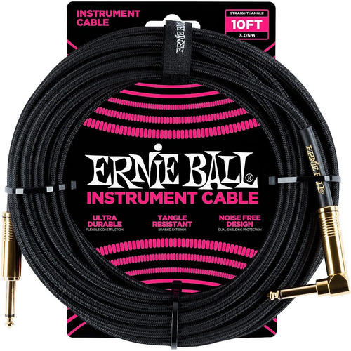 Cable Instrumento Ernie Ball 3 Mts Color Negro