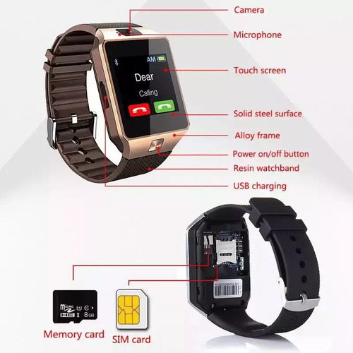 Reloj Inteligente Con Chip Y Teléfono Celular Con Cámara