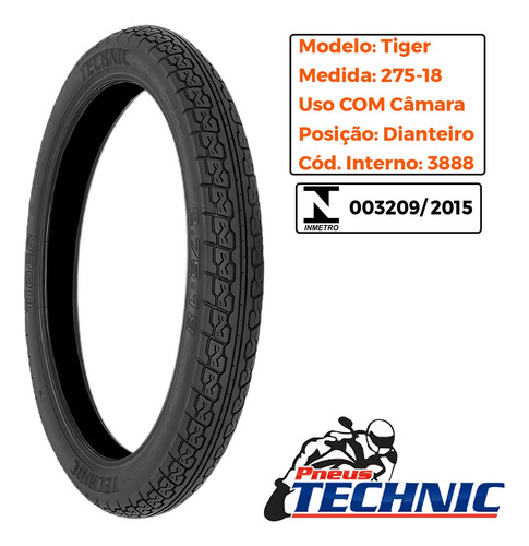 Par Pneu Ybr Factor 150 275-18 + 90-90-18 Tiger Technic