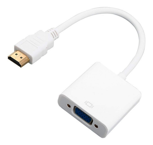 Adaptador Convertidor De Hdmi A Vga + Audio 3.5 Mm Blanco