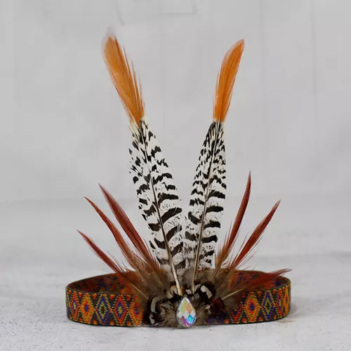 Diadema De Plumas, Tocado Indio, Disfraz De, Corona Para