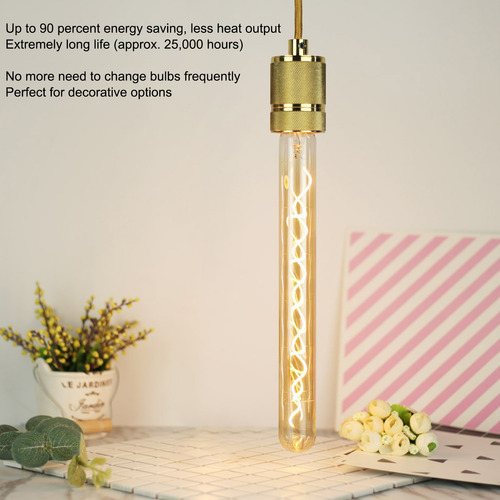 Bombilla Led Antigua, Tubular, Dorada, Cálida, E27, E26, Reg
