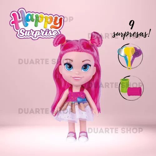 Boneca Happy Surprise Com Acessórios Surpresa Cabelo Rosa - Super Toys -  Bonecas - Magazine Luiza