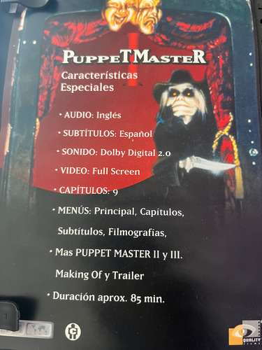 Puppet Master 1 Dvd Pelicula 1989 (Usado)