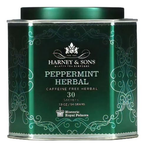 Harney & Sons, Menta A Base De Hierbas, Sin Cafeína, 30 Sobres, 54g (1,9 Oz)