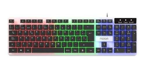 Imagen 2 de 5 de Kit Gamer Noga Teclado Mouse Auricular Pad 4en1 Nkb413 Blanco Y Negro