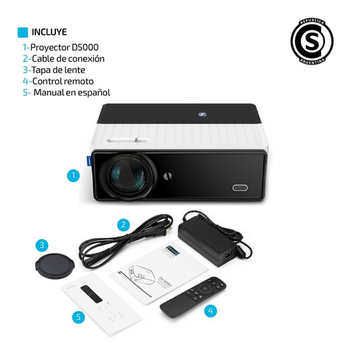 Proyector 9500 Lumenes 45 - 200 Pulgadas Bluetooth 1080p