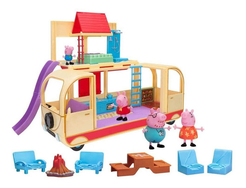 Imagem 2 de 7 de Veículo Playset Peppa Pig Van Para Acampar 44cm Sunny 2316