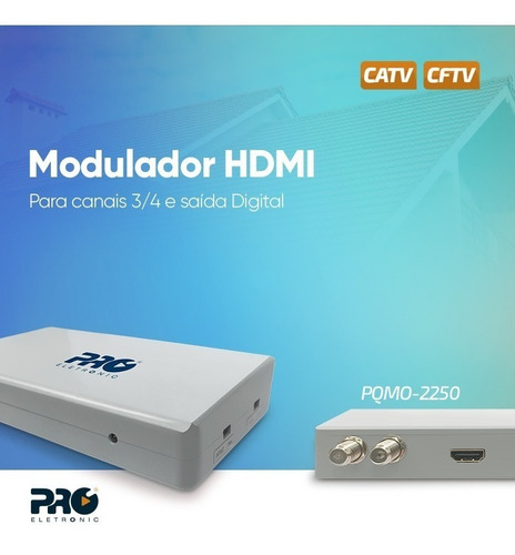 Modulador Hdmi Rf Conversor Hdmi To Rf Canal 3/4 Cftv Uhf