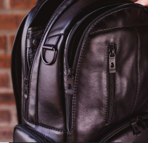 Imagem 5 de 7 de Mochila De Couro Nordweg Nw072b Italiano Preto Para Notebook