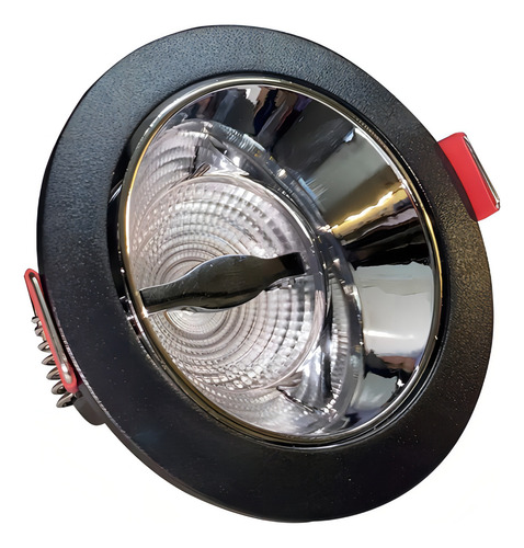 Spot Embutir Living Redondo Negro Cromado Ø8cm Para Lampara Gu10 Dicroica Led Macroled