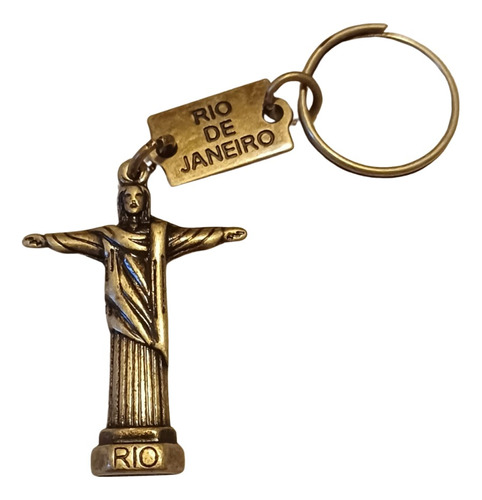 Chaveiro Cristo Redentor - De Metal Dourado