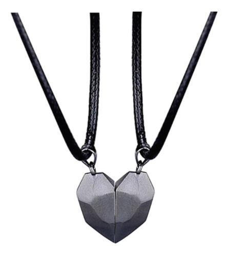 Collar Corazón Pareja Separables Con Imán