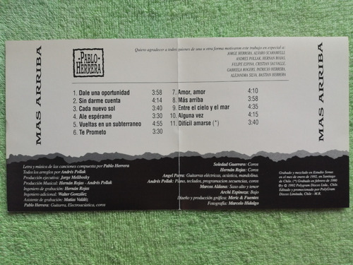 Eam Cd Pablo Herrera Mas Arriba 1992 Cuarto Album De Estudio