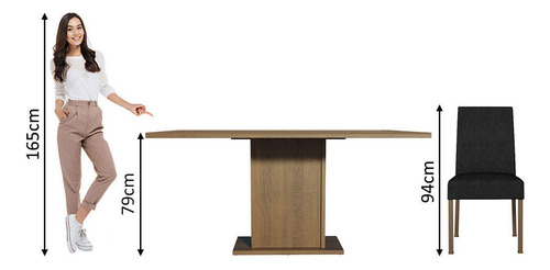 Juego De Comedor Con Mesa Y 4 Sillas Madesa Oxford Keila Mn2 Color Marron/Oxford Diseño de la tela de las sillas Liso