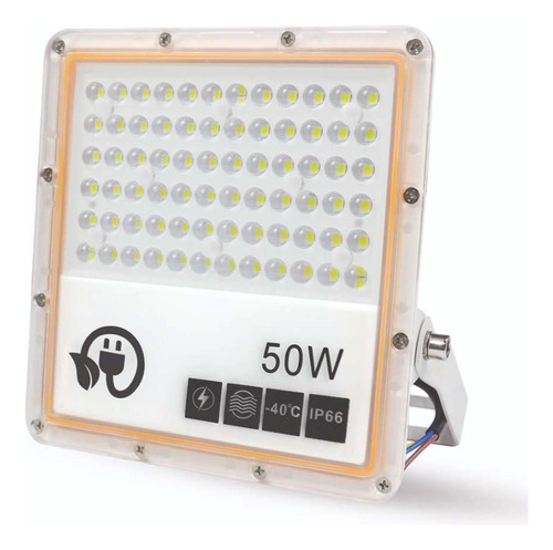 Reflector Led Compacto 50w 6500k Luz Fria Ip66 Exteriores