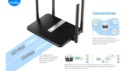 Cudy Enrutador De Malla Wifi 6 Ax De Mbps, Ax 2.4g
