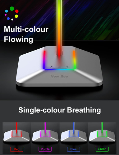 Soporte Plata Para Auriculares Rgb 1 Puerto De Carga Usb C