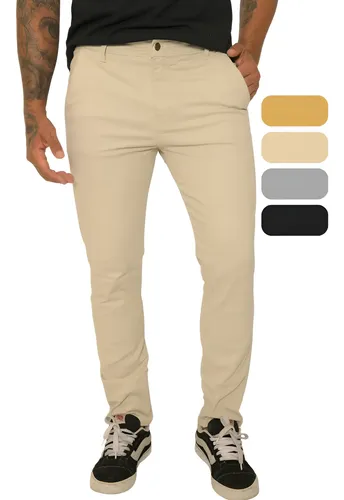 Calça Masculina Social Bolso Faca Embutido Lycra Sarja Slim