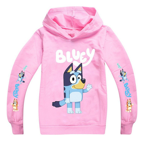 Bluey Familia Y Amigos Sudadera Con Capucha Niño Azul