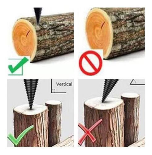 K Broca De Corte Leña Para Taladro De 42 Mm Con 3 Vástagos