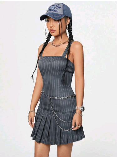 Vestido Icon Importado Rayado Tendencia Officecore Y2k Shein