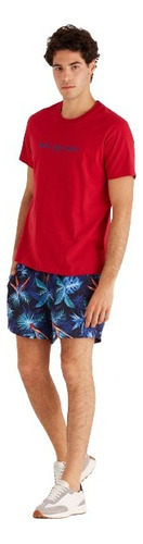 Short Macowens Floreado Azul Marino 079207704001-pr