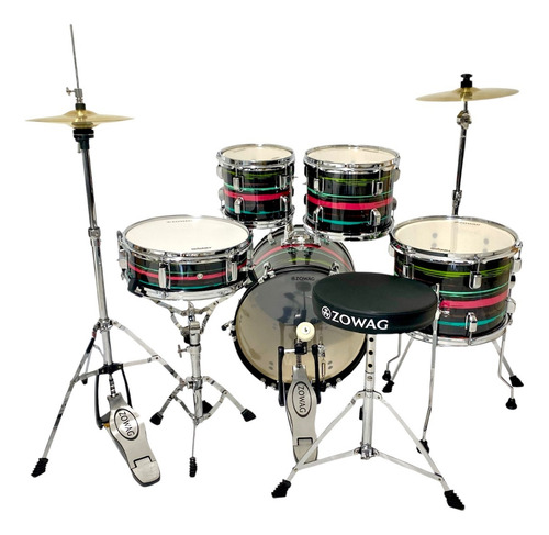 Bateria Compacta Zowag Z1 Juvenil Bumbo 16 Polegadas Cor Black Funny