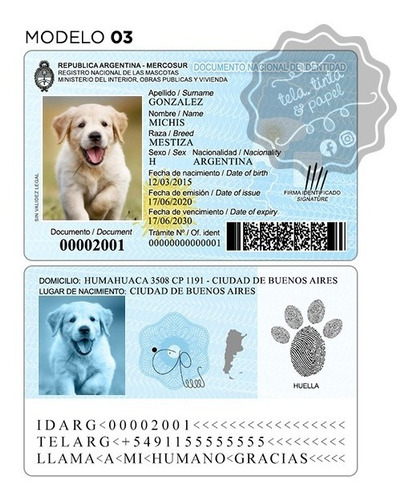 Plantilla Dni Mascotas Editable Photoshop - Perro, Gato