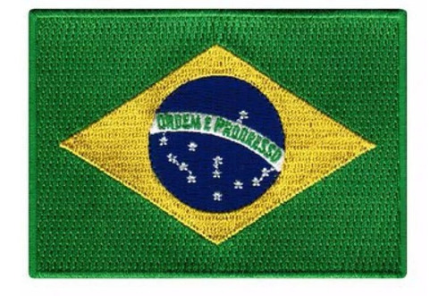 Patch Bordado Da Bandeira Do Brasil 55x40mm Ótima Qualidade