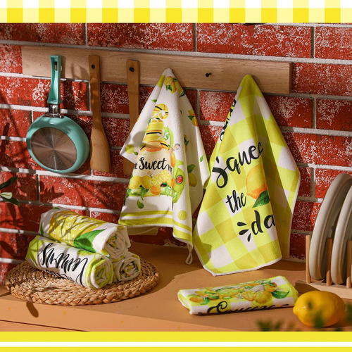 Juego De 6 Toallas De Cocina De Limón, Toallas De Cocina Nau