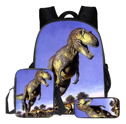 Mochila De Dinosaurio De 3 Piezas / 20l