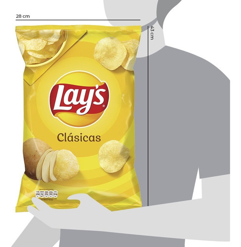 Imagen 3 de 3 de Papas Fritas Lays Clásicas X 379 Gr | Cumpleaños Picadas