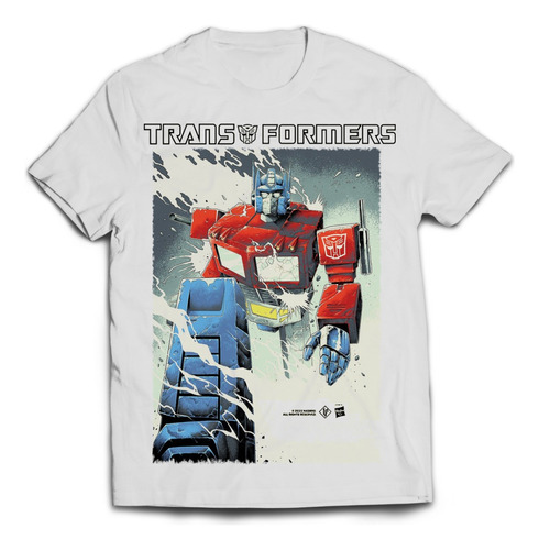 Polera Estampada Transformers  -blanca 7