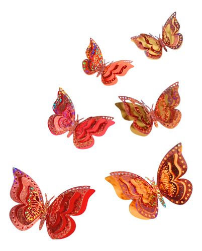 X6u Mariposa Holográfica Doble Adhesiva Efecto 3d