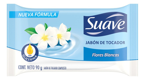 Jabón en barra Suave Flores Blancas 90 g