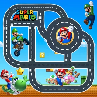 Tapete Ilustrativo Pista Carrinho Hot Carros Cars Mario Kart