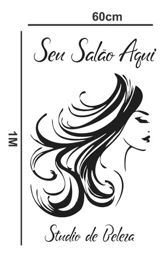 Adesivo De Parede Decorativo Salão De Beleza Logo Nome PERSONALIZADO