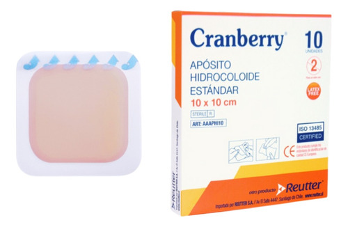 Apósito  Hidrocoloide  10x10cm Cranberry 10 Unid Deltamed