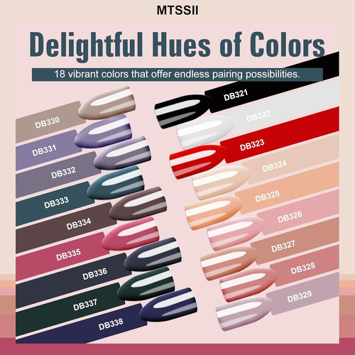 Mtssii Juego De 18 Esmaltes De Uñas De Gel, 18 Colores, Kit