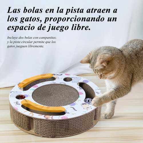 Tablero Rascador Para Gato Juguete Con Bola Premium Calidad